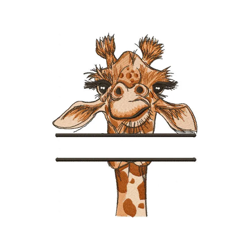 Charming Giraffe Monogram Embroidery Design