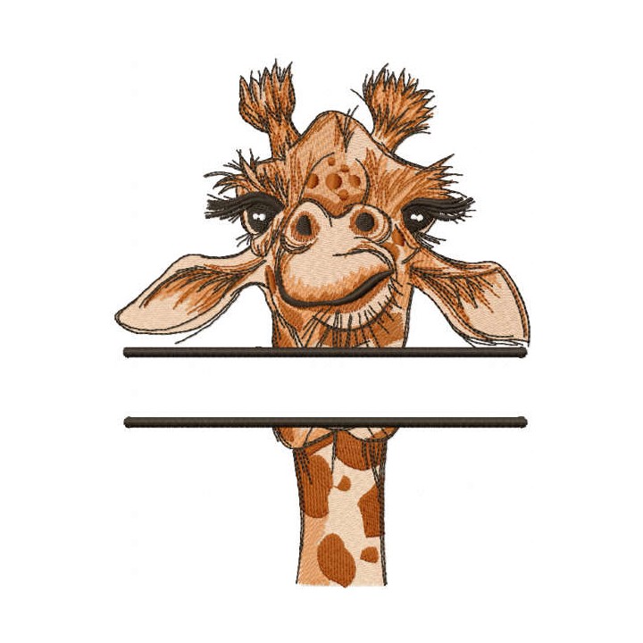 Giraffe monogram embroidery design - Embroidery Design