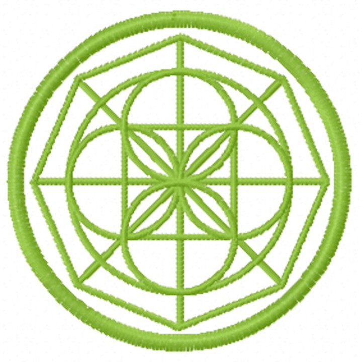 Oriental round decor embroidery design - Embroidery Design