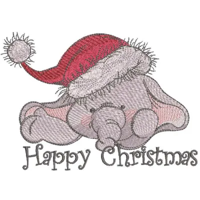 Festive Elephant Stitching Pattern for Holiday Decor