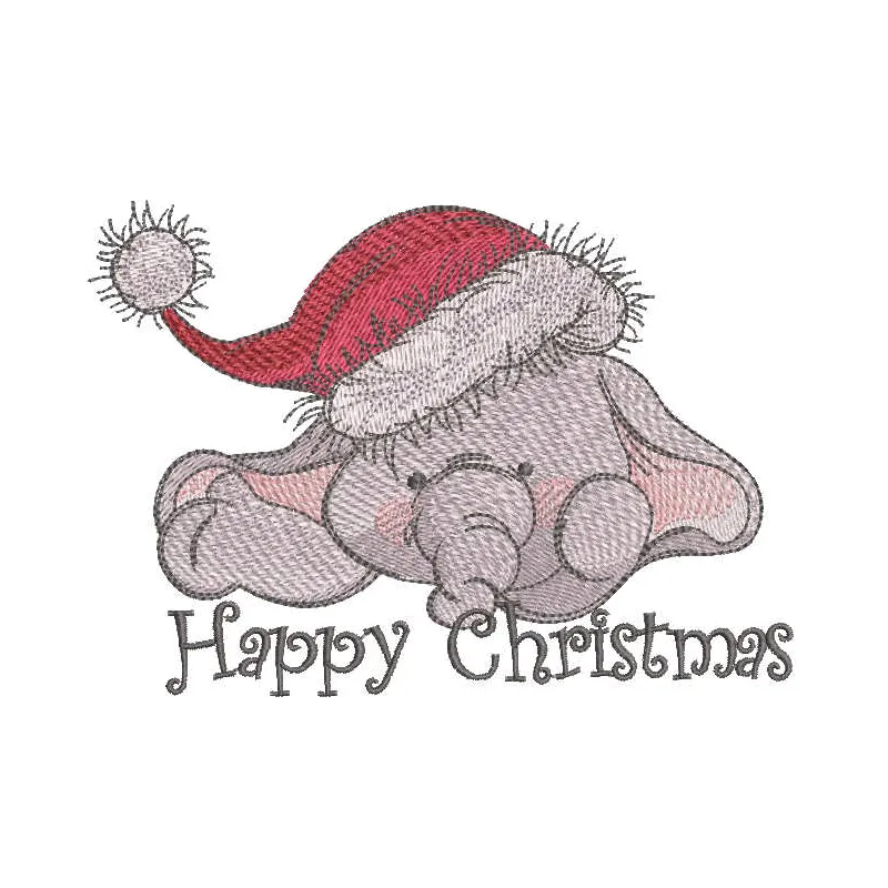 Festive Elephant Stitching Pattern for Holiday Decor