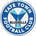 Yate Town Football Club embroidery design featuring the club's logo and colors on fabric.