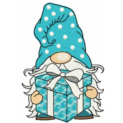 Charming Gnome with Gift Box Stitching Pattern