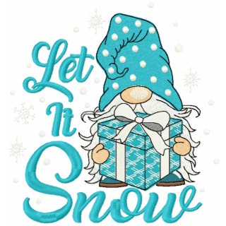 Let it snow gnome embroidery design - Embroidery Design