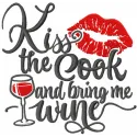 Kiss the Cook Wine Lover Stitching Pattern
