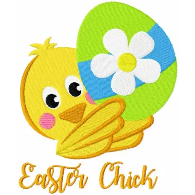 Cheerful Baby Chick Easter Embroidery Pattern
