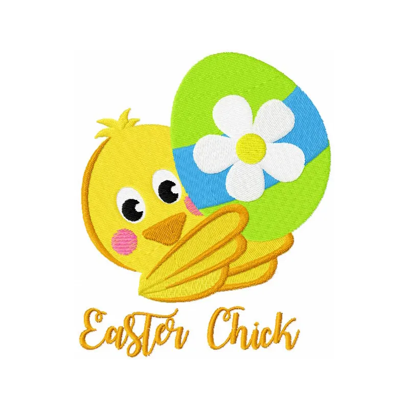 Cheerful Baby Chick Easter Embroidery Pattern