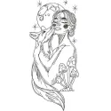 Woman with Fox Stitching Pattern | Symbolic Design