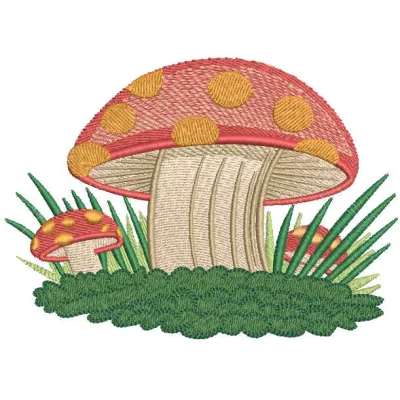 Whimsical Toadstool Stitching Pattern for Nature Lovers