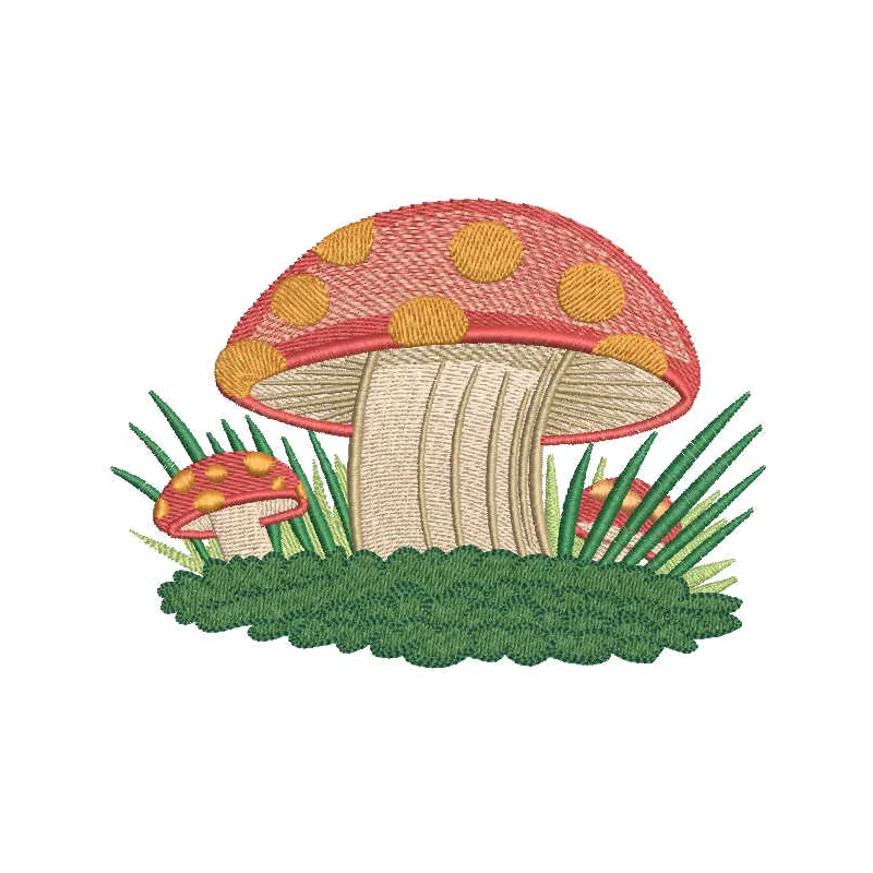 Whimsical Toadstool Stitching Pattern for Nature Lovers