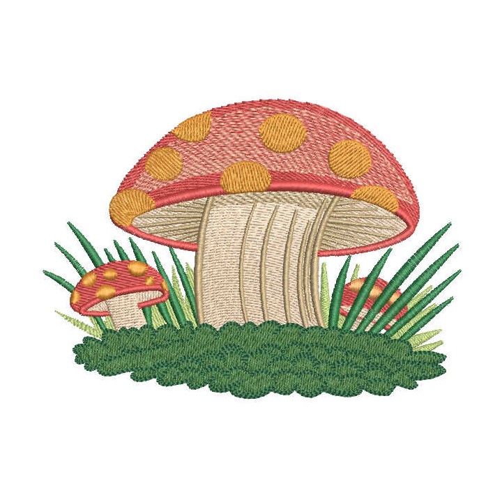 Three toadstool embroidery design - Embroidery Design