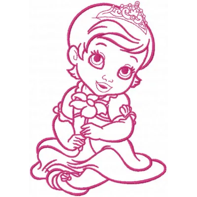 Royal Princess with Flower Stitching Pattern