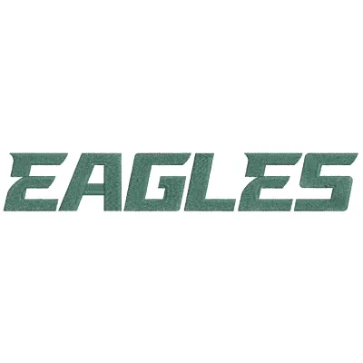 Philadelphia Eagles logo wordmark embroidery design featuring the team name in bold, stylized lettering.