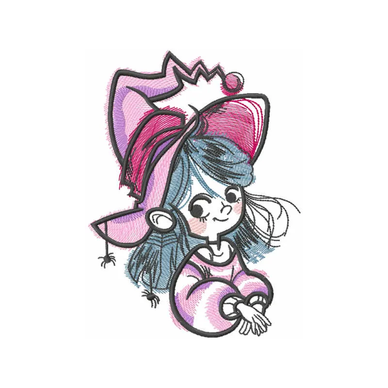 Tattered Witch Stitching Pattern for Halloween Decor