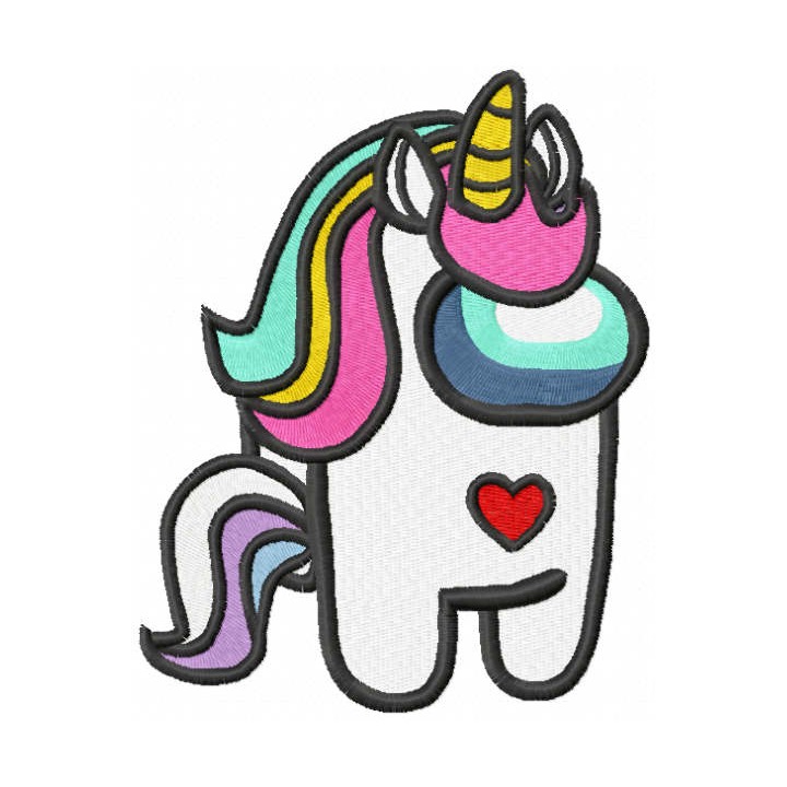 Among us unicorn embroidery design - Embroidery Design