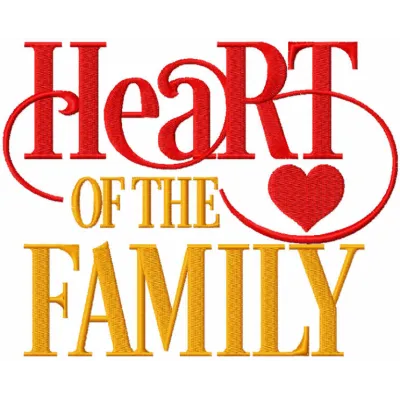 Heart of the Family Stitching Pattern | Love Quote Design