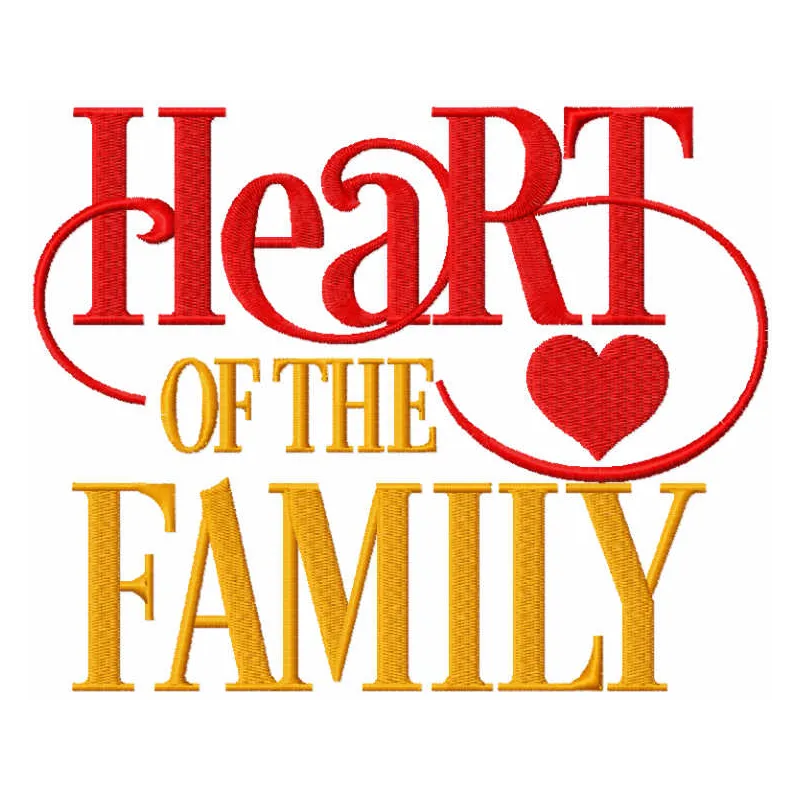 Heart of the Family Stitching Pattern | Love Quote Design