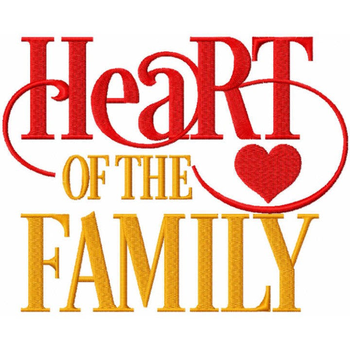 Heart of the family embroidery design - Embroidery Design