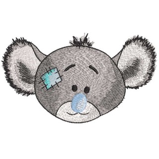 Koala grey muzzle embroidery design - Embroidery Design