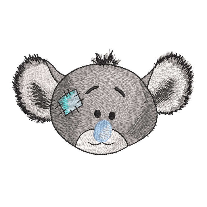 Koala grey muzzle embroidery design - Embroidery Design