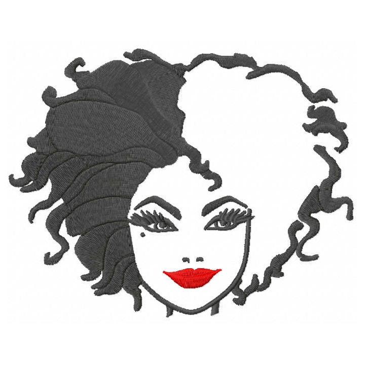 Cruella smiling embroidery design - Embroidery Design