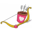 Cupid's bow and arrow embroidery design - Embroidery Design