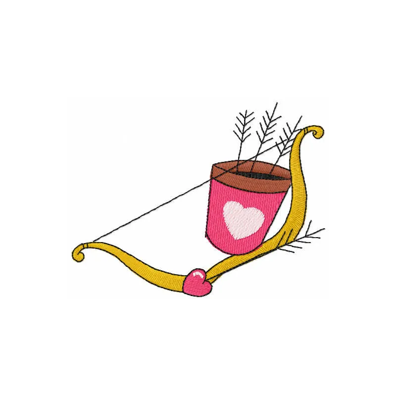 Cupid's bow and arrow embroidery design - Embroidery Design
