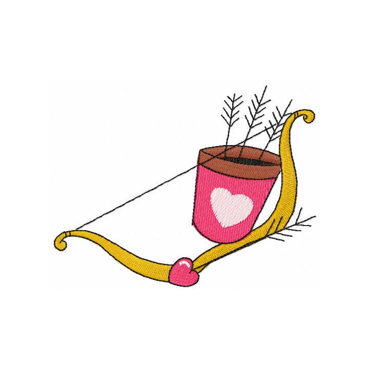 Cupid's bow and arrow embroidery design - Embroidery Design
