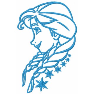 Anna loving time one colored embroidery design - Embroidery Design