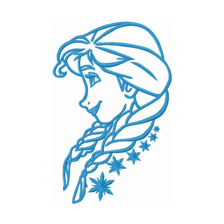 Anna loving time one colored embroidery design - Embroidery Design