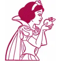 Snow White & Apple Stitching Pattern | Single Color Design