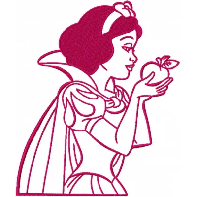 Snow White & Apple Stitching Pattern | Single Color Design