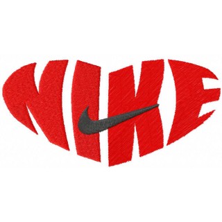 Nike heart embroidery design - Embroidery Design