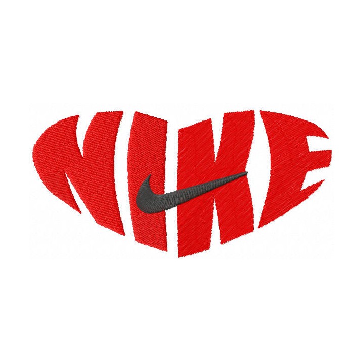 Nike heart embroidery design - Embroidery Design