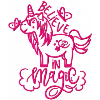 Unicorn believe in magic embroidery design - Embroidery Design