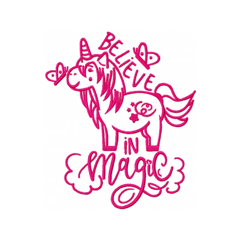 Unicorn believe in magic embroidery design - Embroidery Design