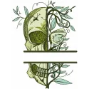 Skull Always Spring Monogram Stitching Pattern