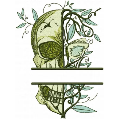 Skull Always Spring Monogram Stitching Pattern