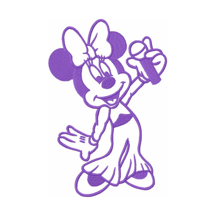 Minnie Elvis one colored embroidery design - Embroidery Design
