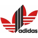 Adidas Red & Black Logo Stitching Pattern