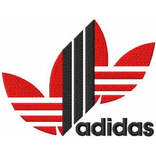 Adidas red black logo embroidery design - Embroidery Design