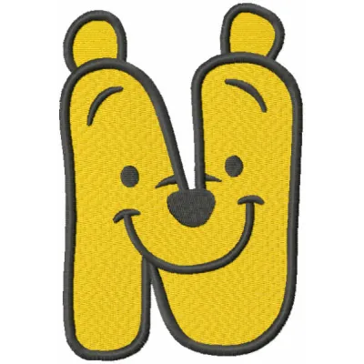 Pooh Letter N Stitching Pattern for Kids