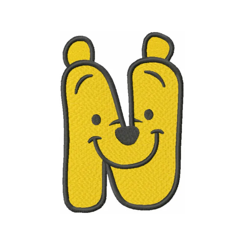 Pooh Letter N Stitching Pattern for Kids