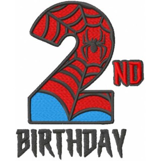 Second spiderman birthday embroidery design - Embroidery Design