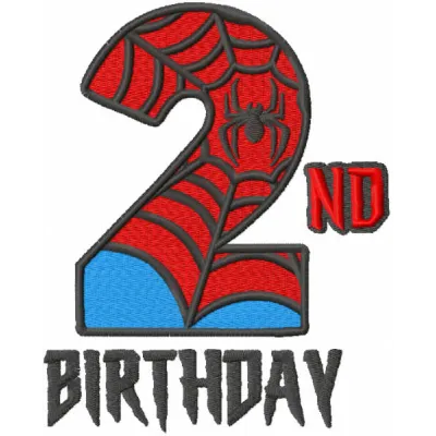 Second Birthday Spiderman Stitching Pattern