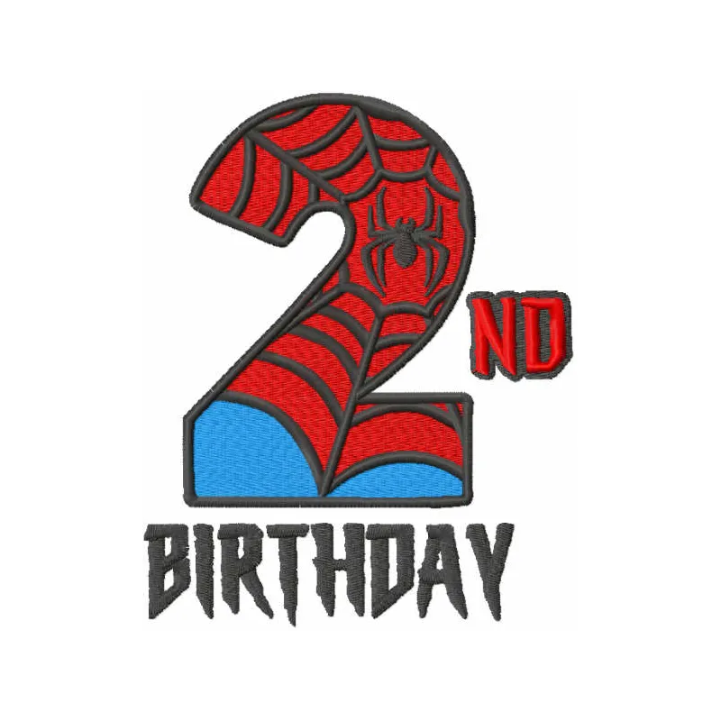 Second Birthday Spiderman Stitching Pattern