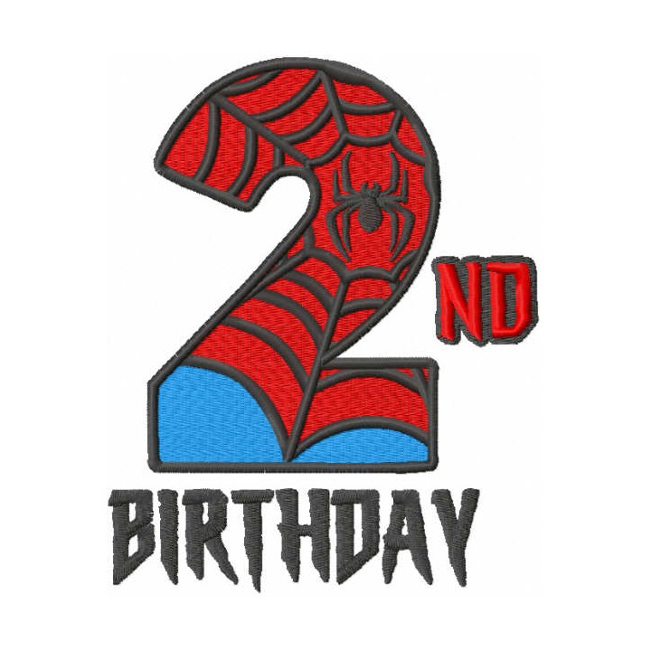 Second spiderman birthday embroidery design - Embroidery Design