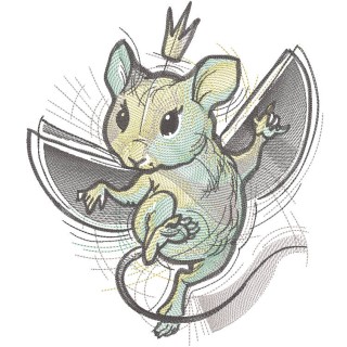 Dancing Mouse Queen embroidery design - Embroidery Design