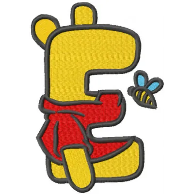 Pooh Letter E Stitching Pattern for Kids' Projects
