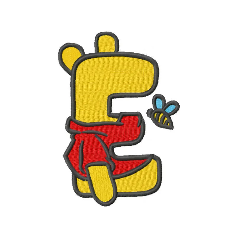 Pooh Letter E Stitching Pattern for Kids' Projects